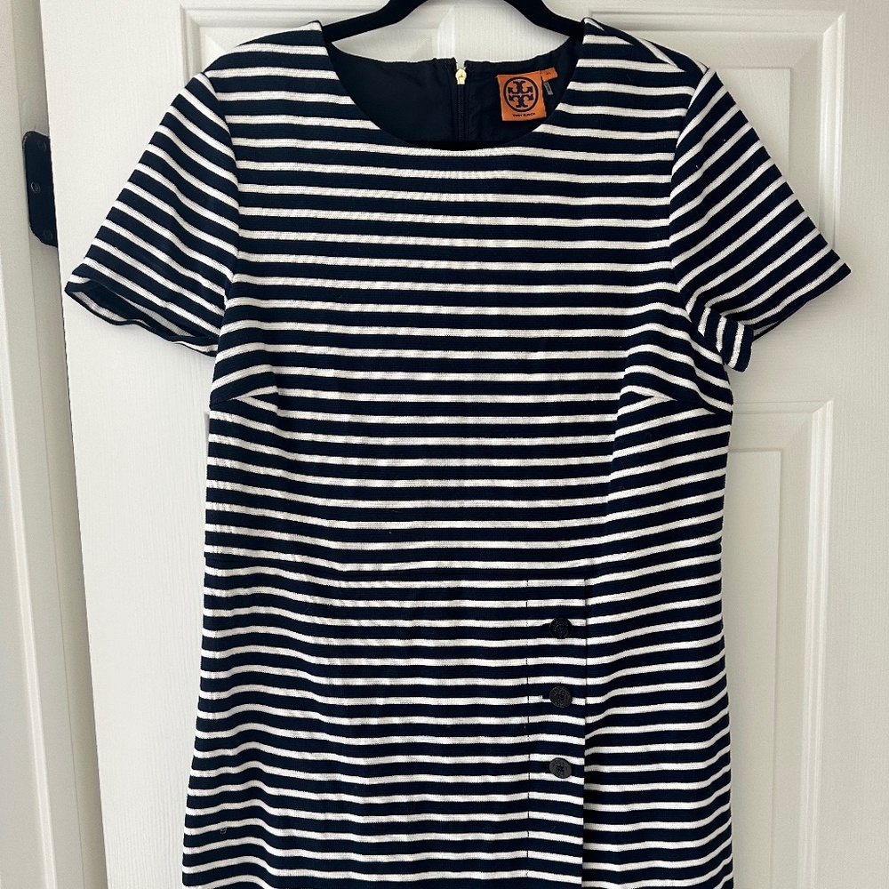 Tory Burch Kamilla Striped Navy and White Dress Size XL